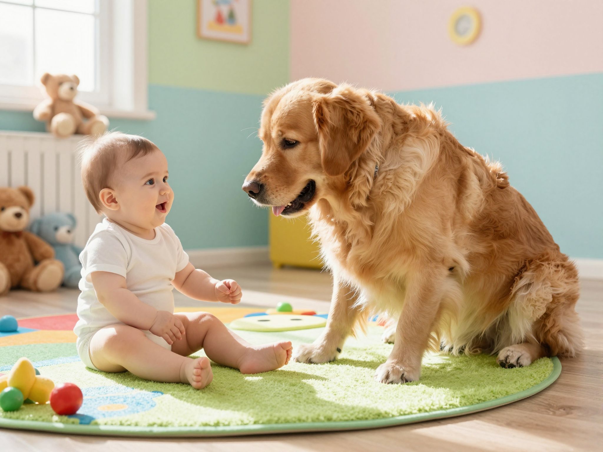 A kutyák hamar alkalmazkodnak a baba jelenlétéhez.
