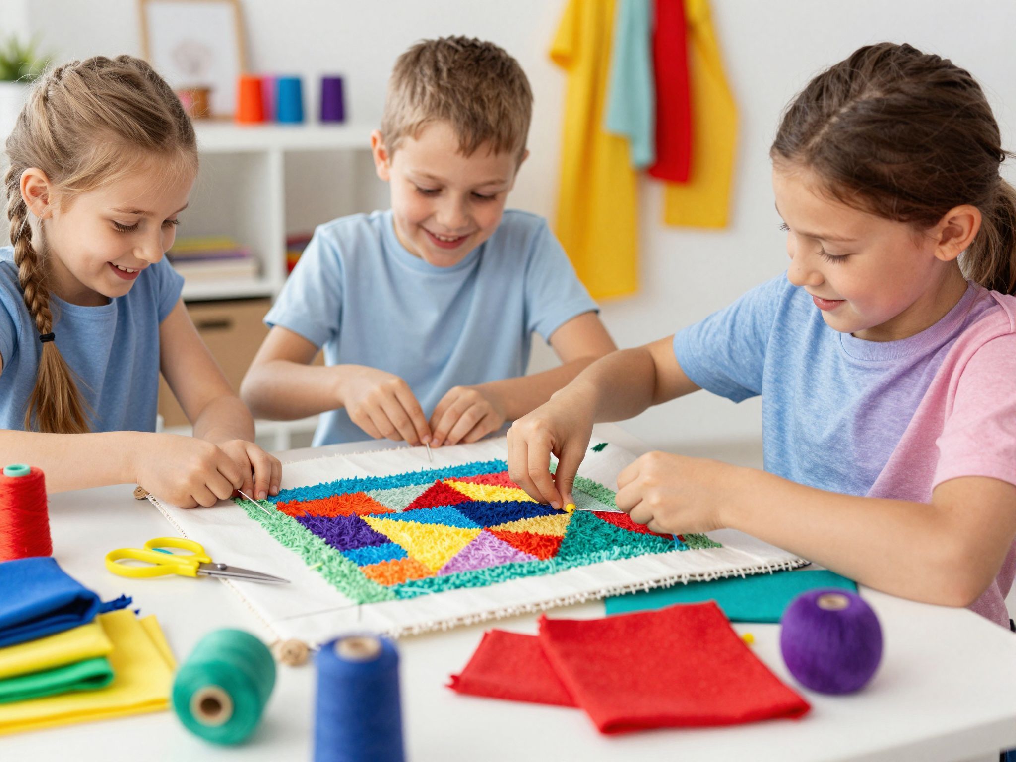 A textilmunkák erősítik a gyerekek kreatív türelmét.