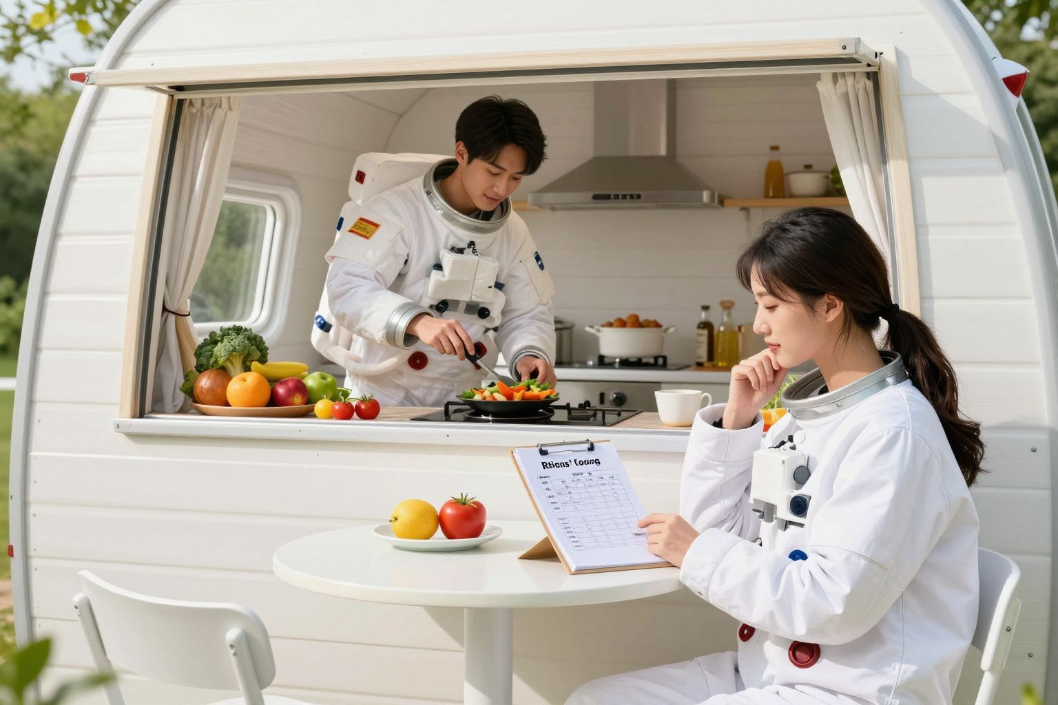 A kabin higiéniai feltételei szigorúan ellenőrzöttek az űrben.