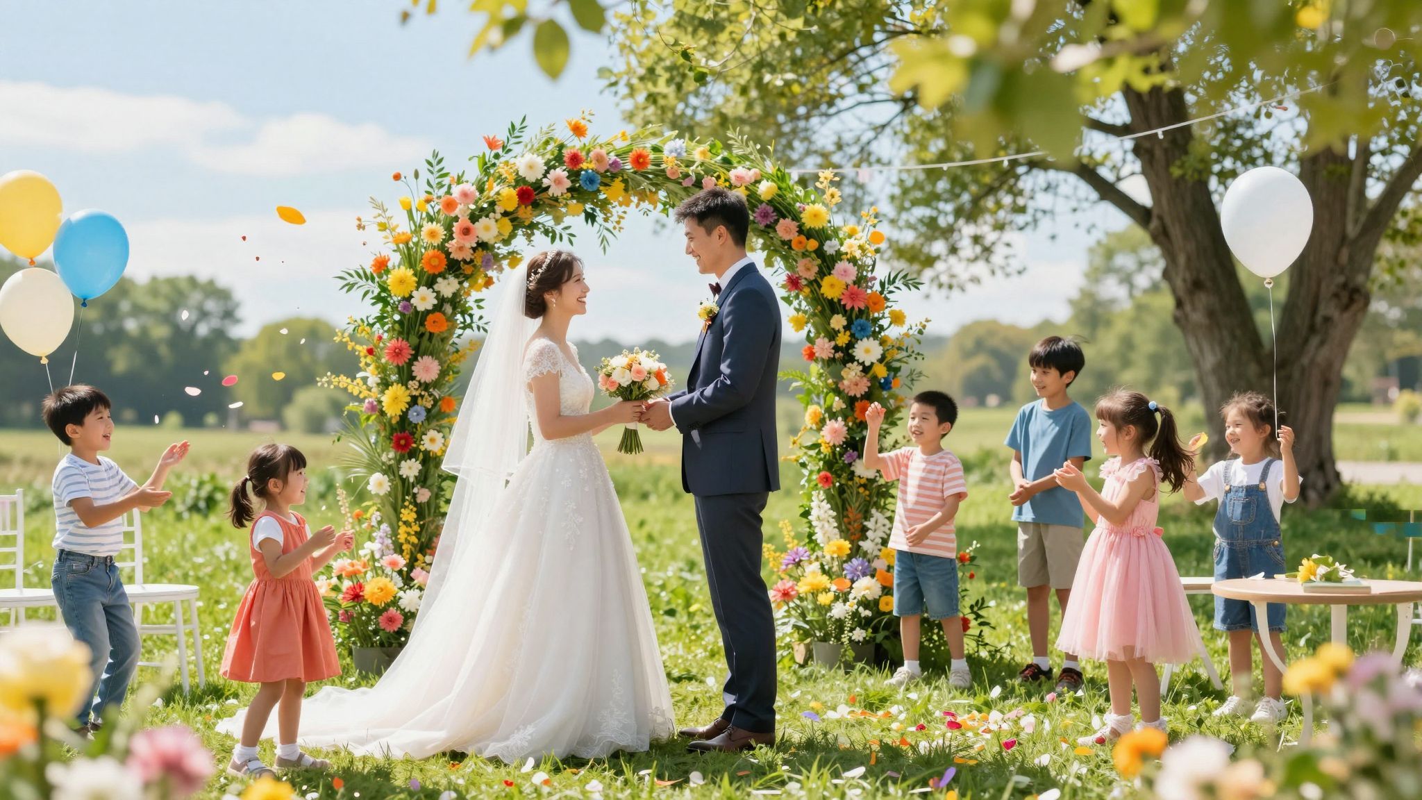 Gyerekek jelenléte színesíti az ünnepség hangulatát.