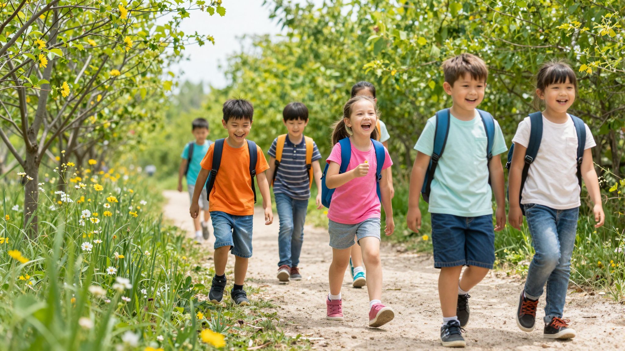 A gyaloglás közbeni játékok serkentik a gyerekek kreativitását.