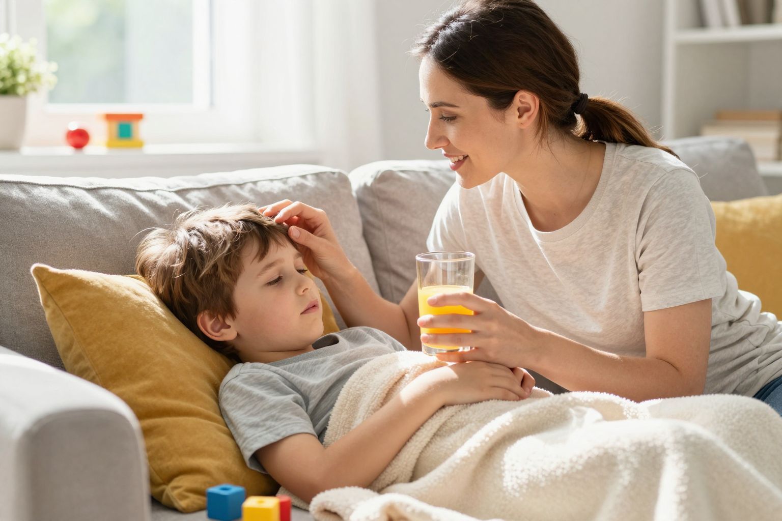 A pihentető alvás segíti a náthás gyermek gyógyulását.