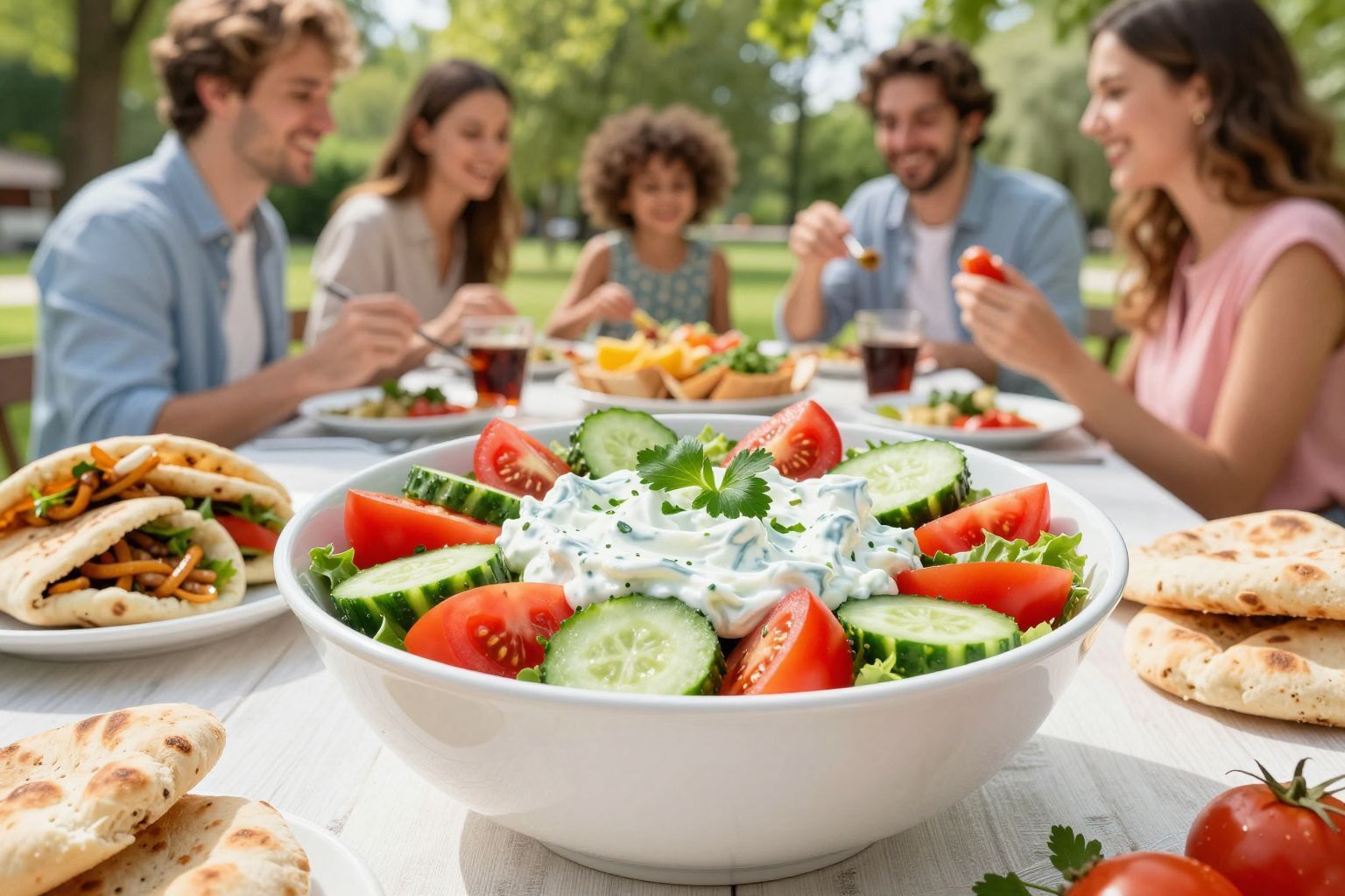 A tarka tzatziki gazdag ízélményt nyújt salátaként.