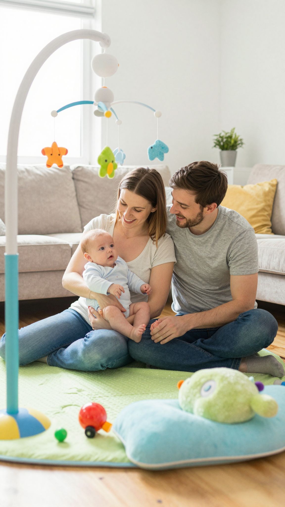 A harmadik hónapban a baba egyre jobban irányítja mozgását.