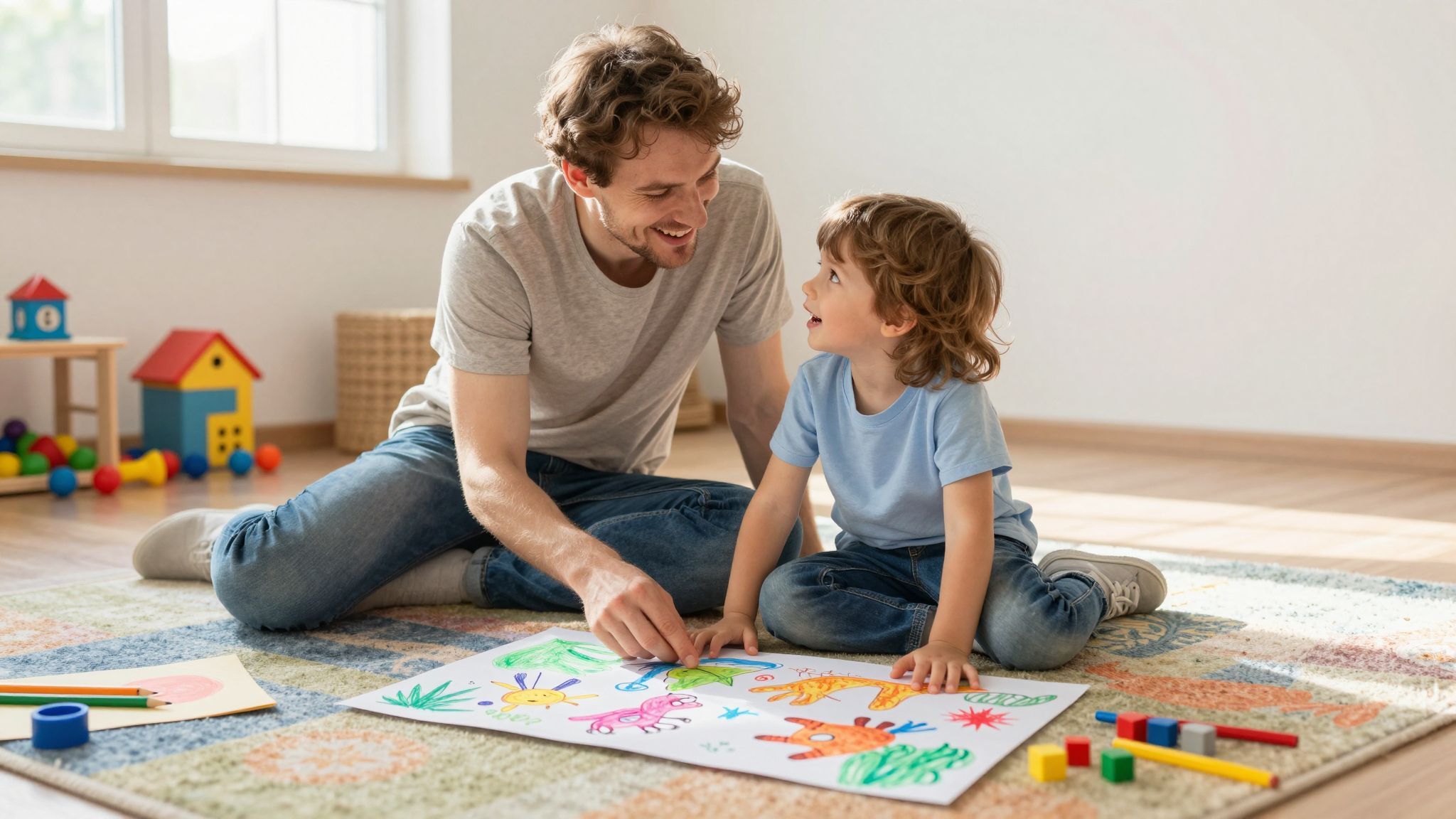 Bátorítsd a gyermeket, hogy meséljen a rajzairól!