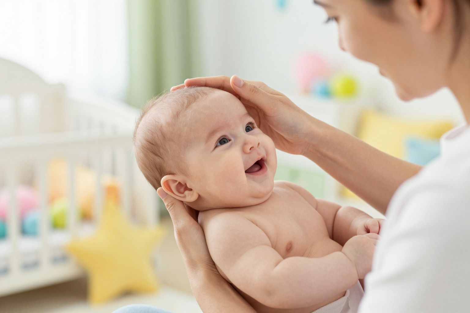 A baba fejének érintése segíti a kötőszövet fejlődését.