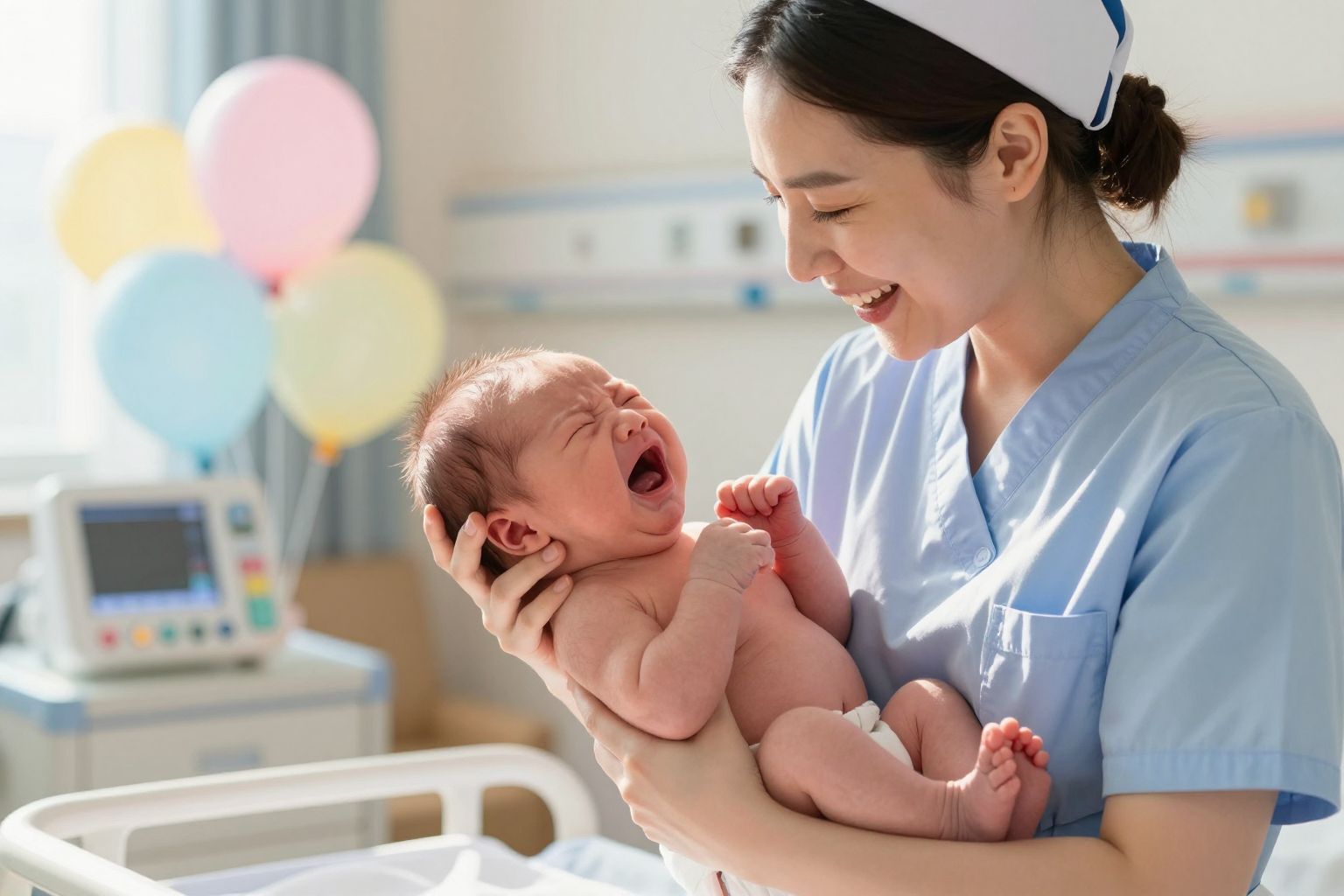 Az első sírás segíti a tüdő fejlődését.