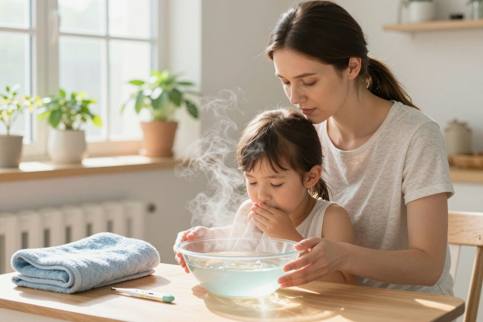 A gőzölés csökkentheti a légúti irritációt gyermekeknél.