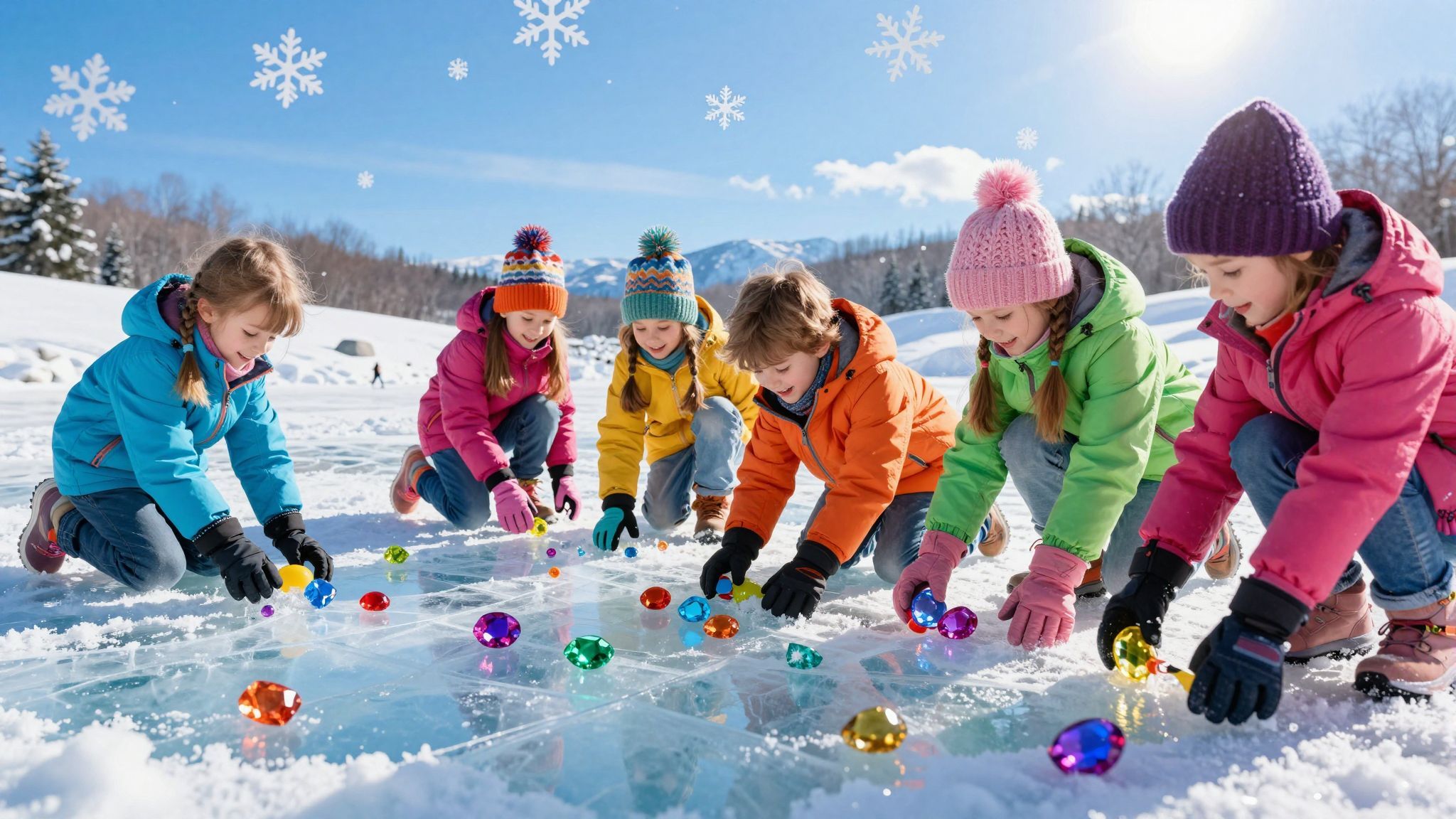 A jég alatti kincskeresés fejleszti a gyerekek kreativitását.