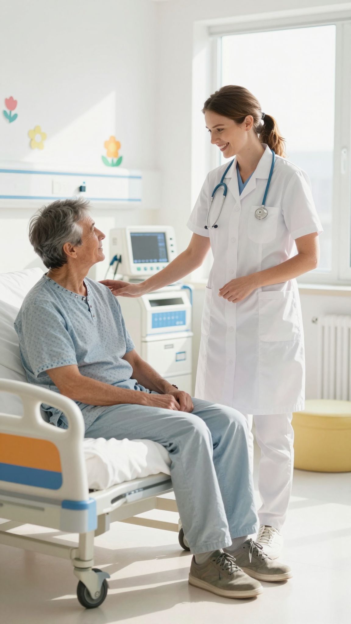 A fehér köpenyek mögött orvosok és ápolók állnak.