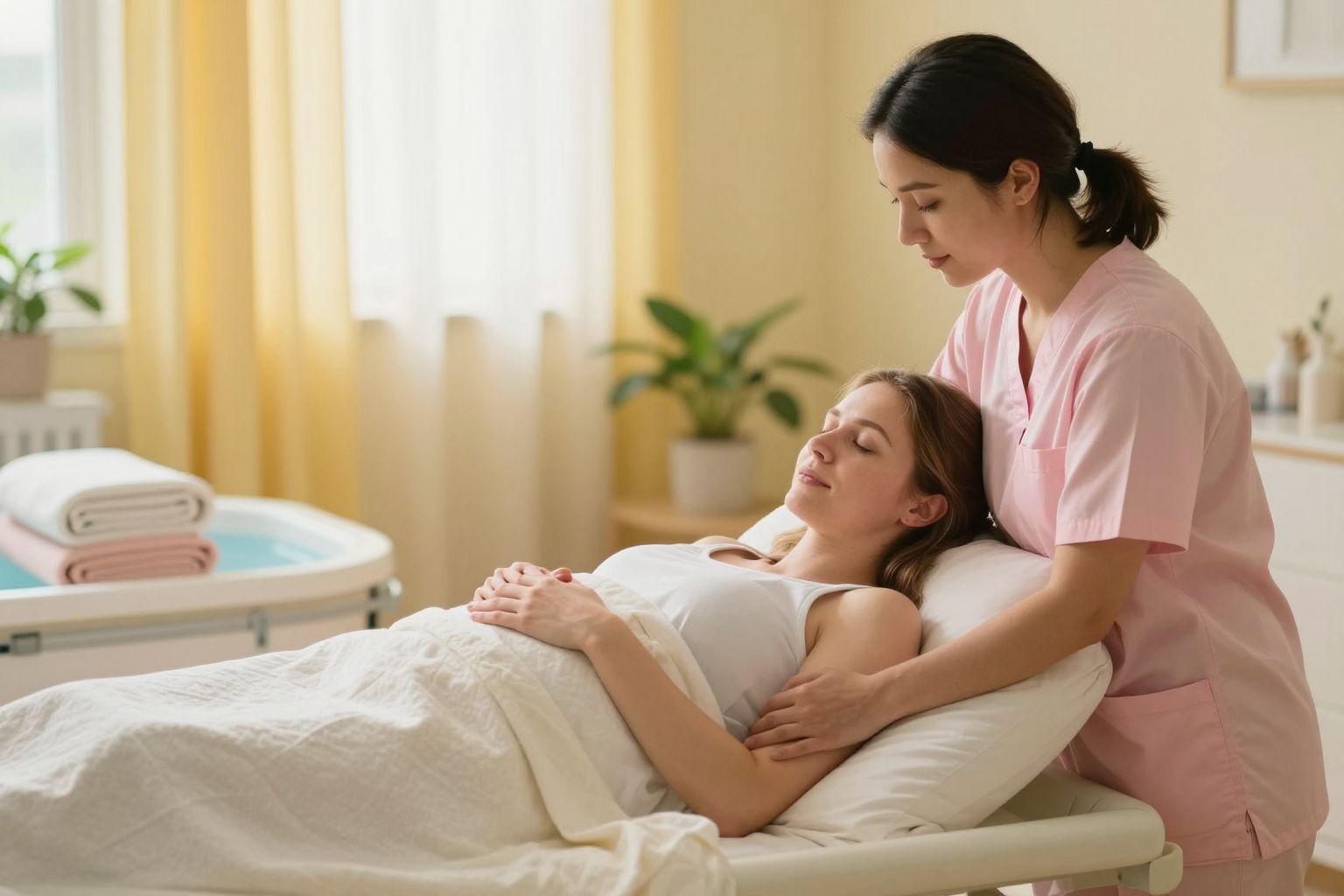 A bábák és szülésznők támogatják a természetes szülési folyamatot.