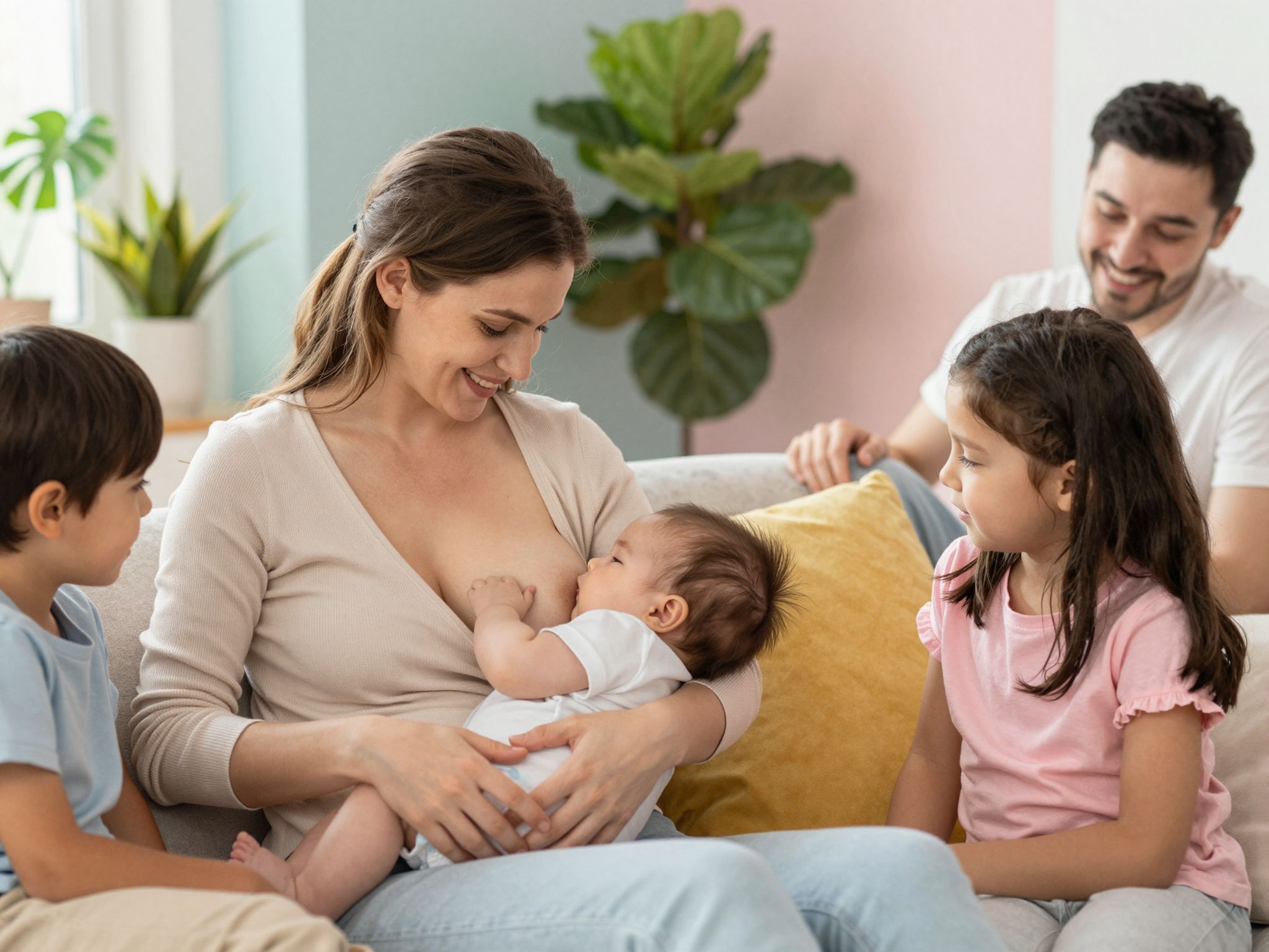 A támogató család és környezet kulcsfontosságú a szoptatásban.