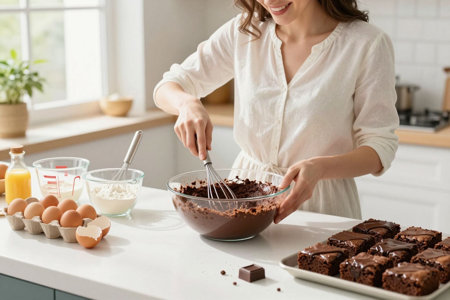 A túlkeverés rontja a brownie állagát és ízét.
