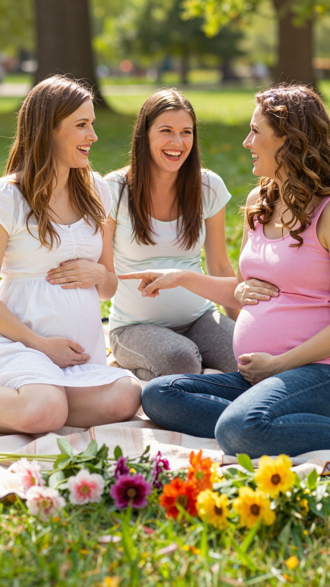 A közös tulajdonú pocak humorral köti össze az anyákat.