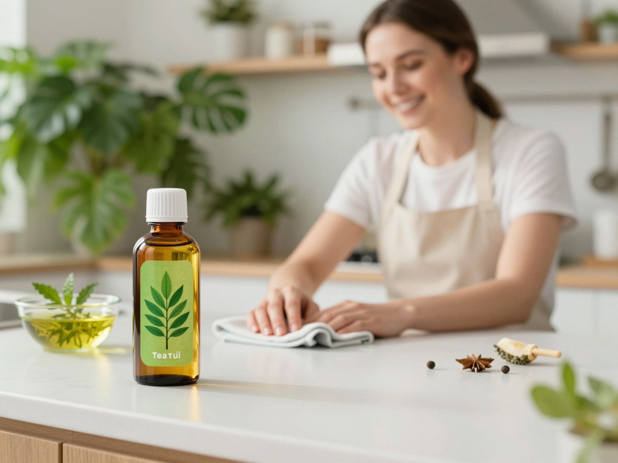 A teafaolaj természetes fertőtlenítő, fenntartható takarítási alternatíva.