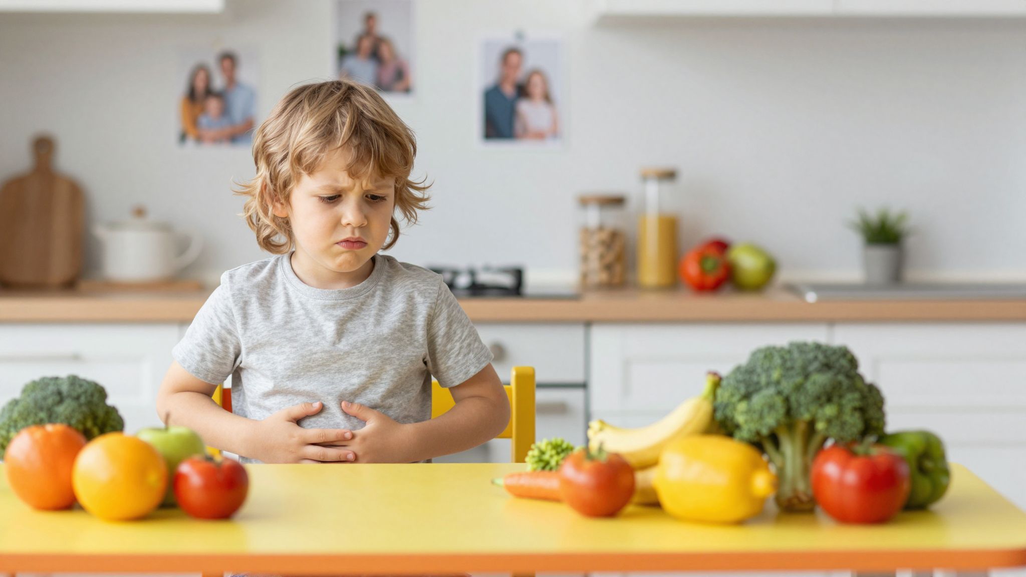 A gyomorpanaszok ételallergia jelei lehetnek gyermekkorban.