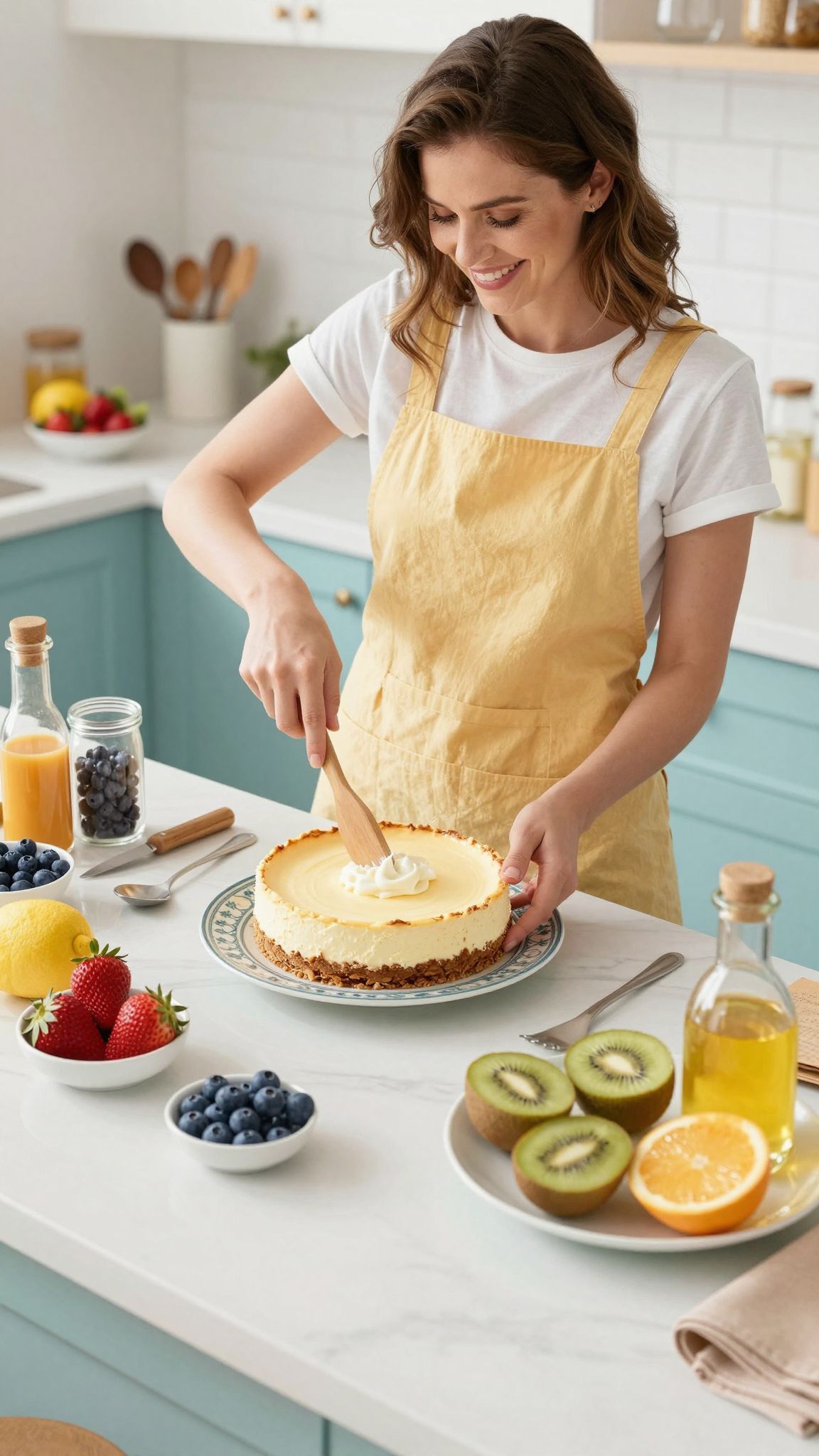 A túlságosan folyékony krém megnehezíti a torta formázását.