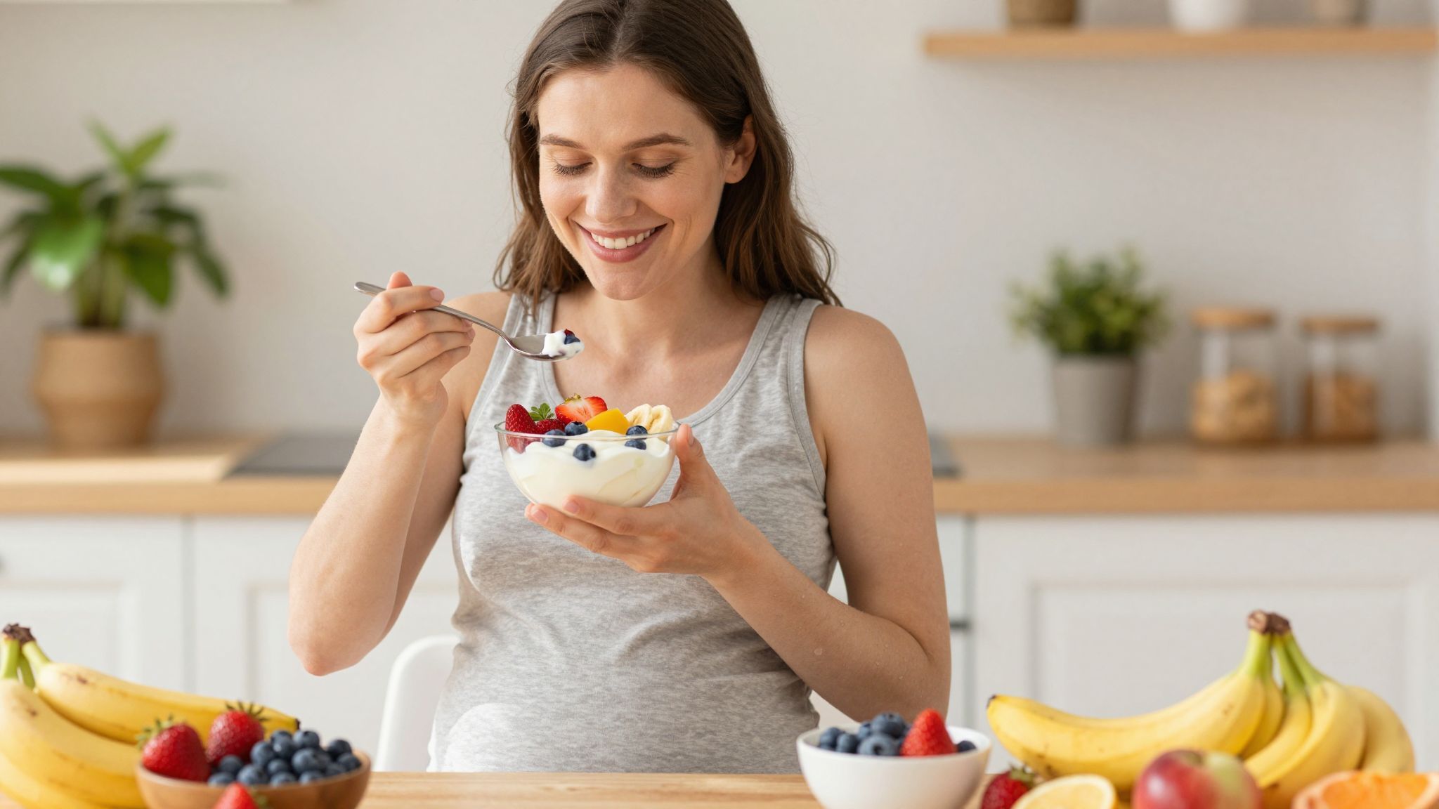 A joghurt probiotikumai segíthetnek a terhességi székrekedésen.