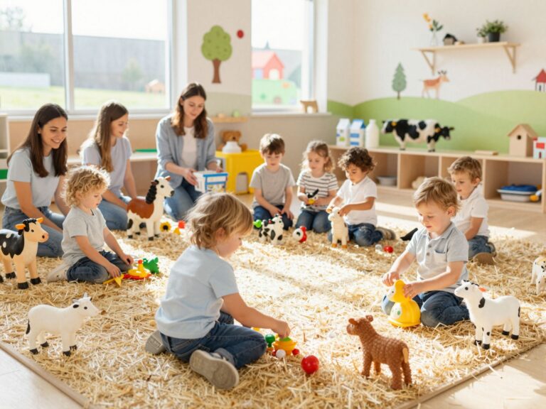 Gyerekzsivaj a tehenészetben: hogyan működik a munkahelyi gyermekmegőrző?