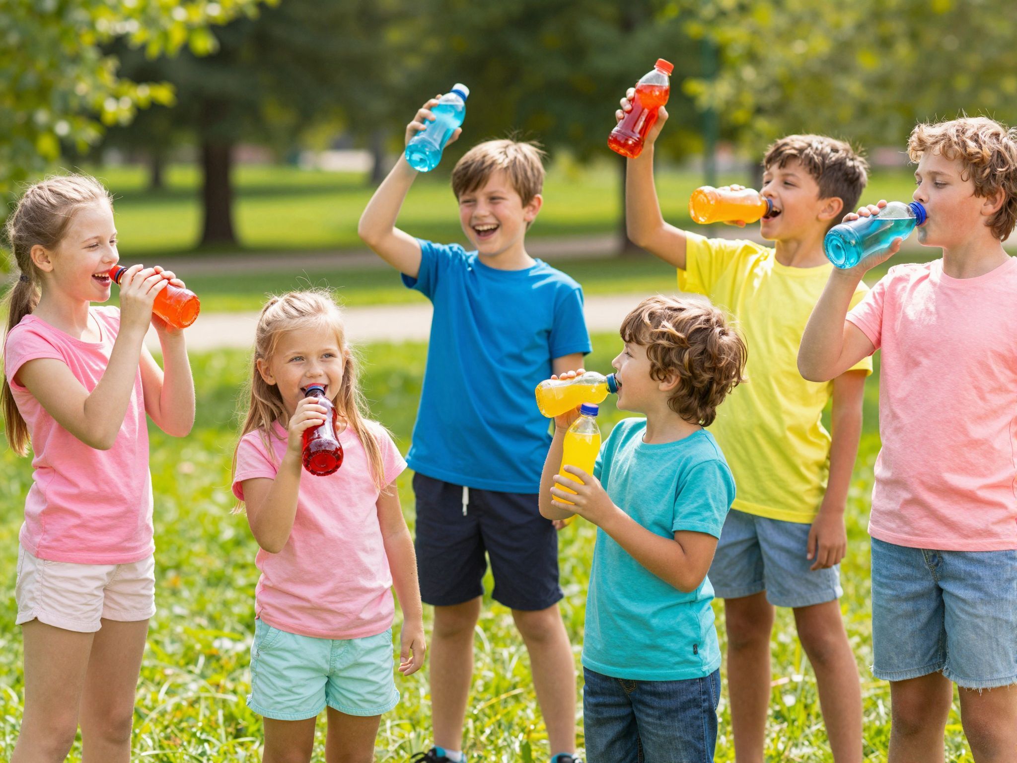 Sportoló gyerekeknek izotóniás italok ajánlottak a hőségben.