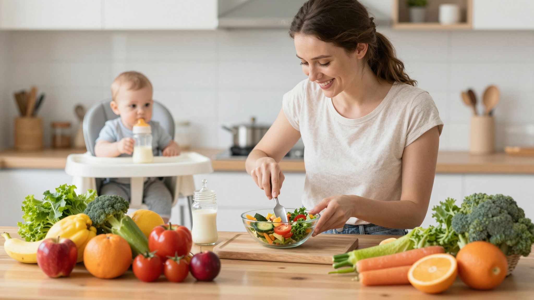 Az anya étrendje közvetlenül befolyásolja a baba vitaminjait.