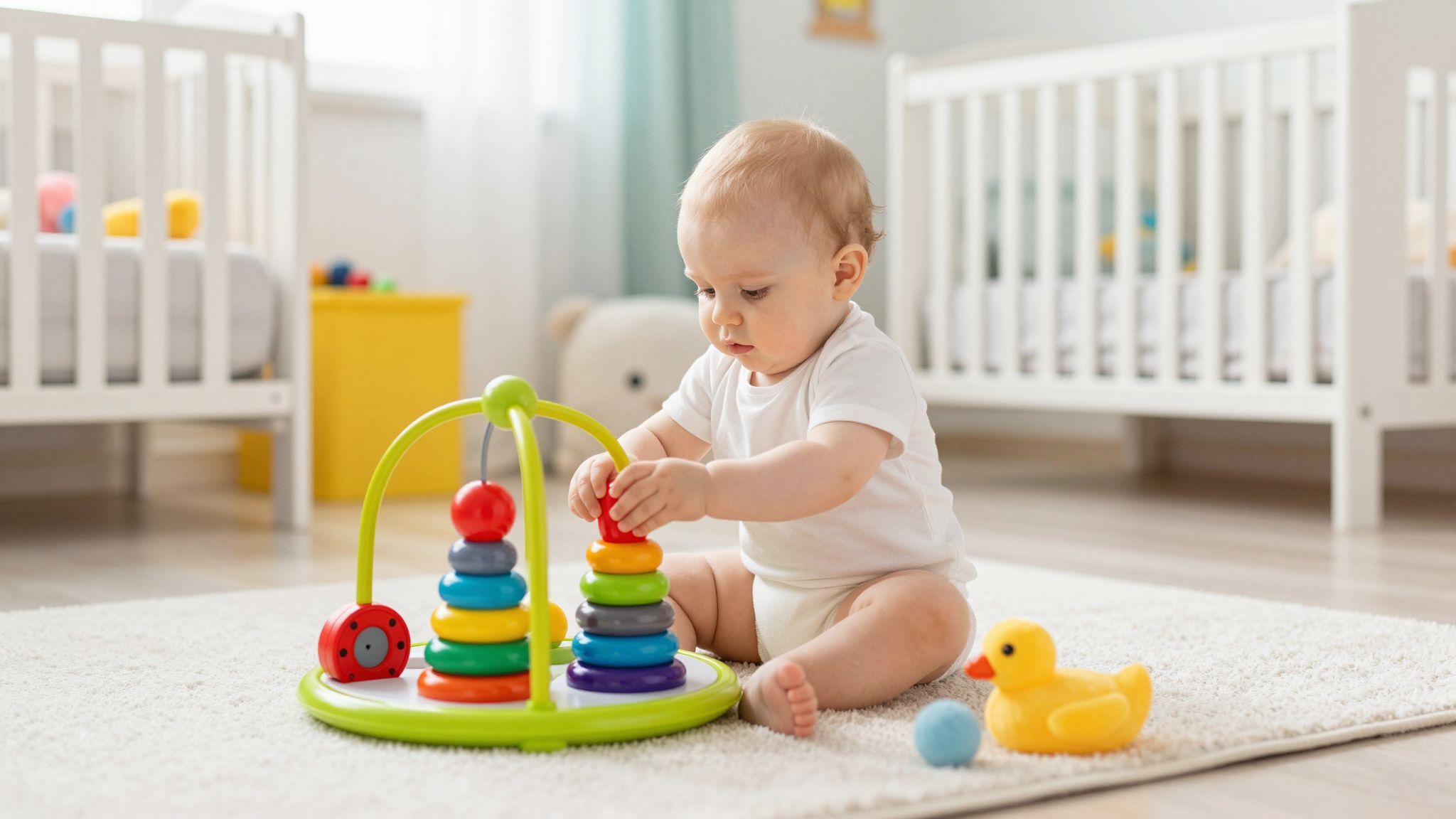 A korai játékélmények segítik a baba fejlődését.