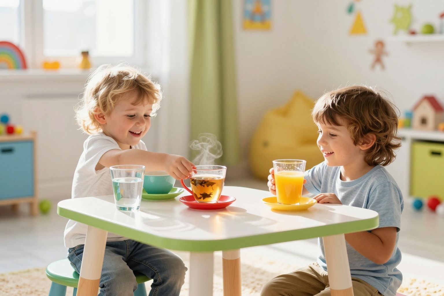 A gyerekeknek legjobb a gyenge, koffeinmentes tea.