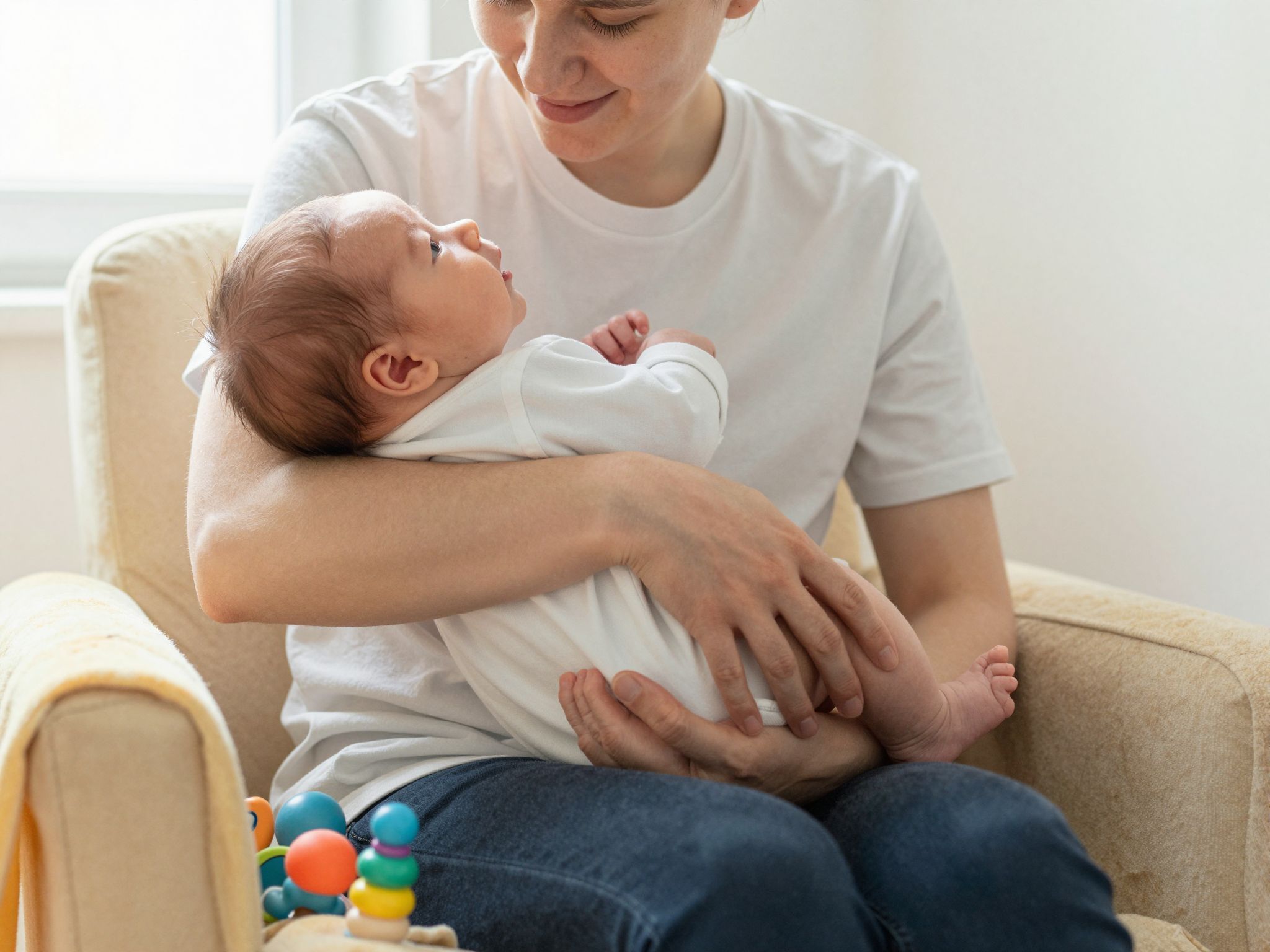 A baba fejének támogatása elengedhetetlen a biztonsághoz.