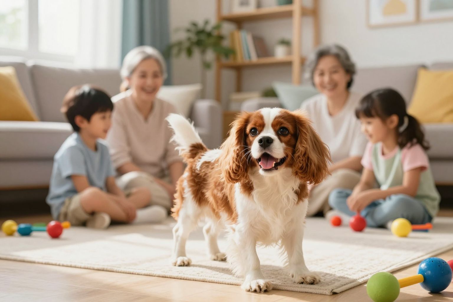A Cavalier King Charles spániel kedves és játékos társ.
