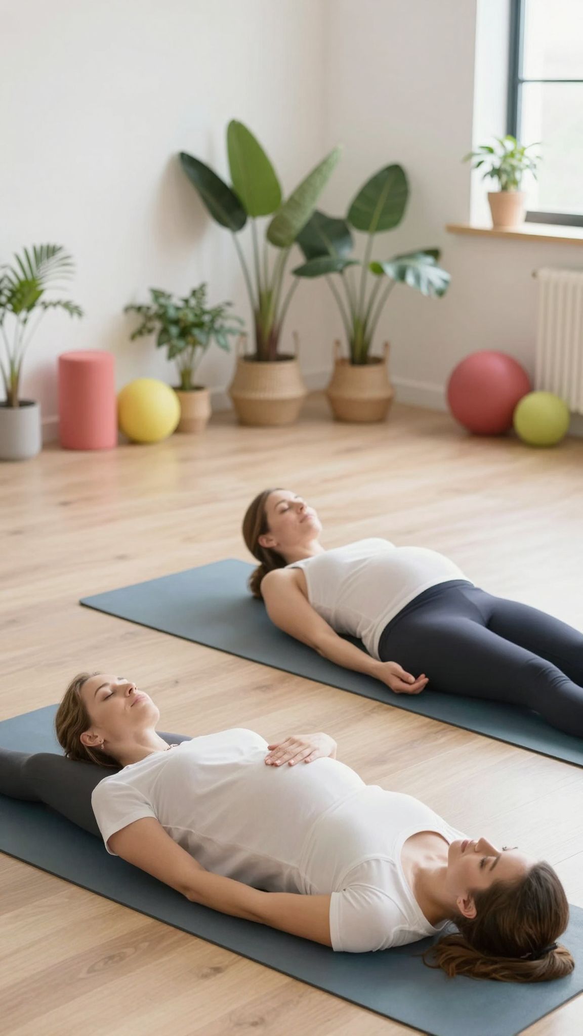 A jóga és Pilates segíti a terhesség alatti relaxációt.