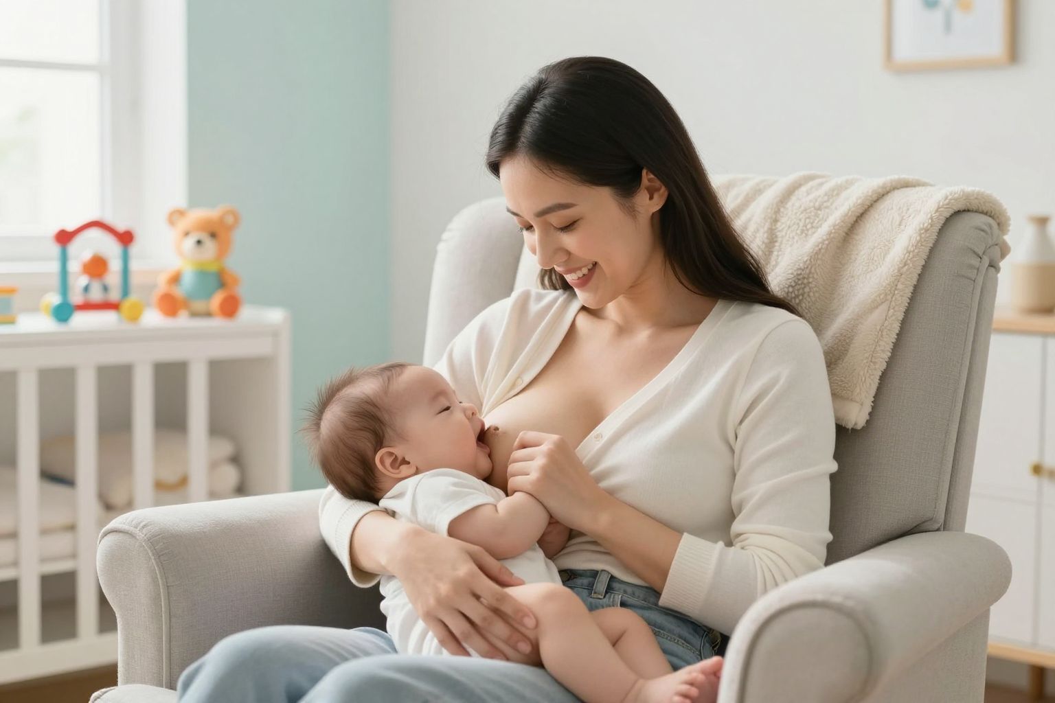 A szoptatás ösztönzi a baba természetes fejlődését és kötődését.