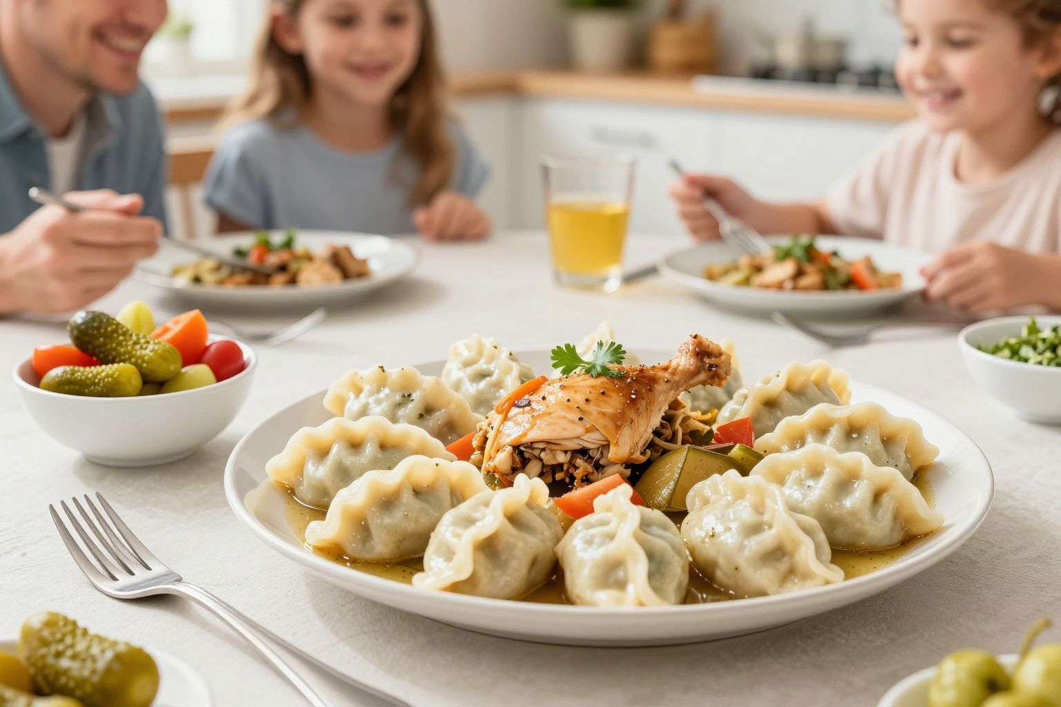 A savanyúság frissessége kiemeli a pörkölt ízét.