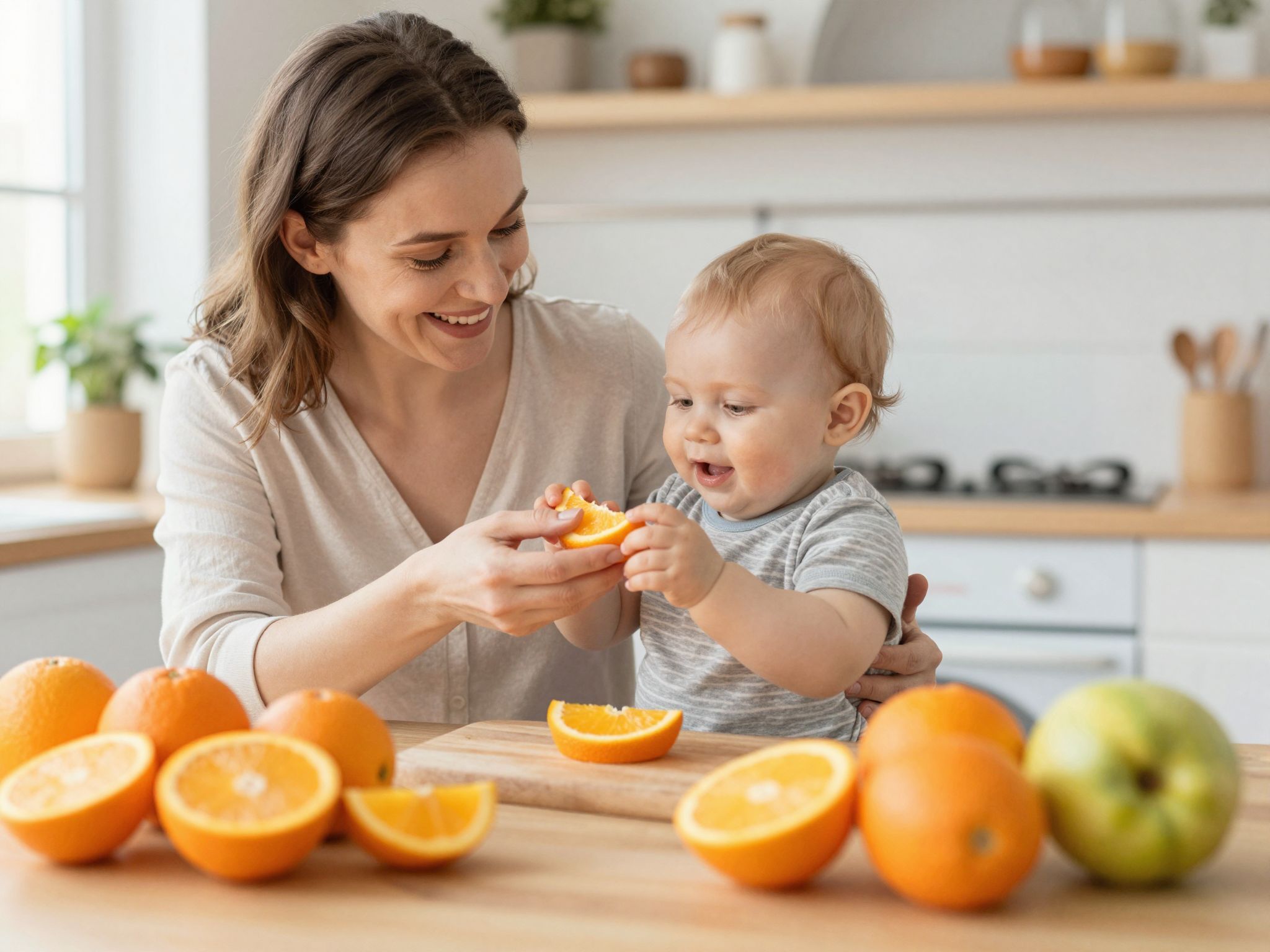 A narancs C-vitamintartalma segíti a baba immunrendszerét.