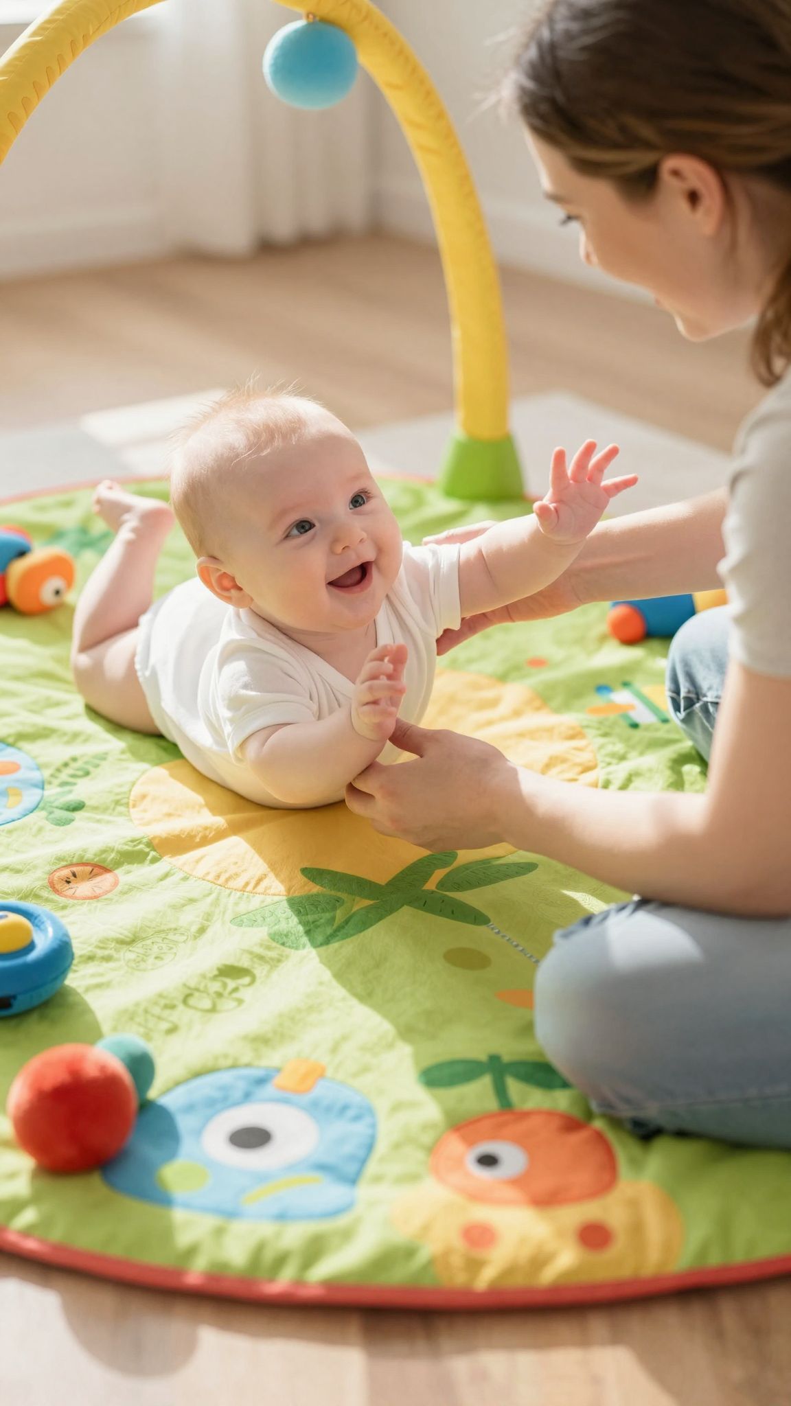 A 4 hónapos babák már képesek nyáladzani és mosolyogni.