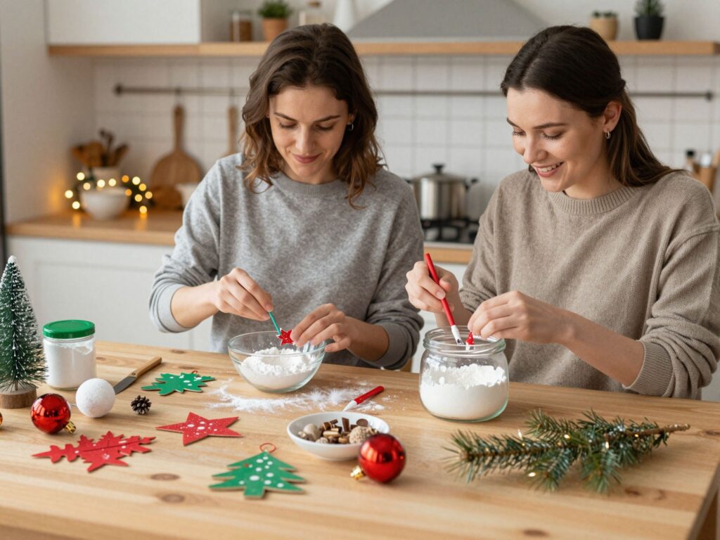 Házi készítésű karácsonyi díszek szódabikarbónából és keményítőből