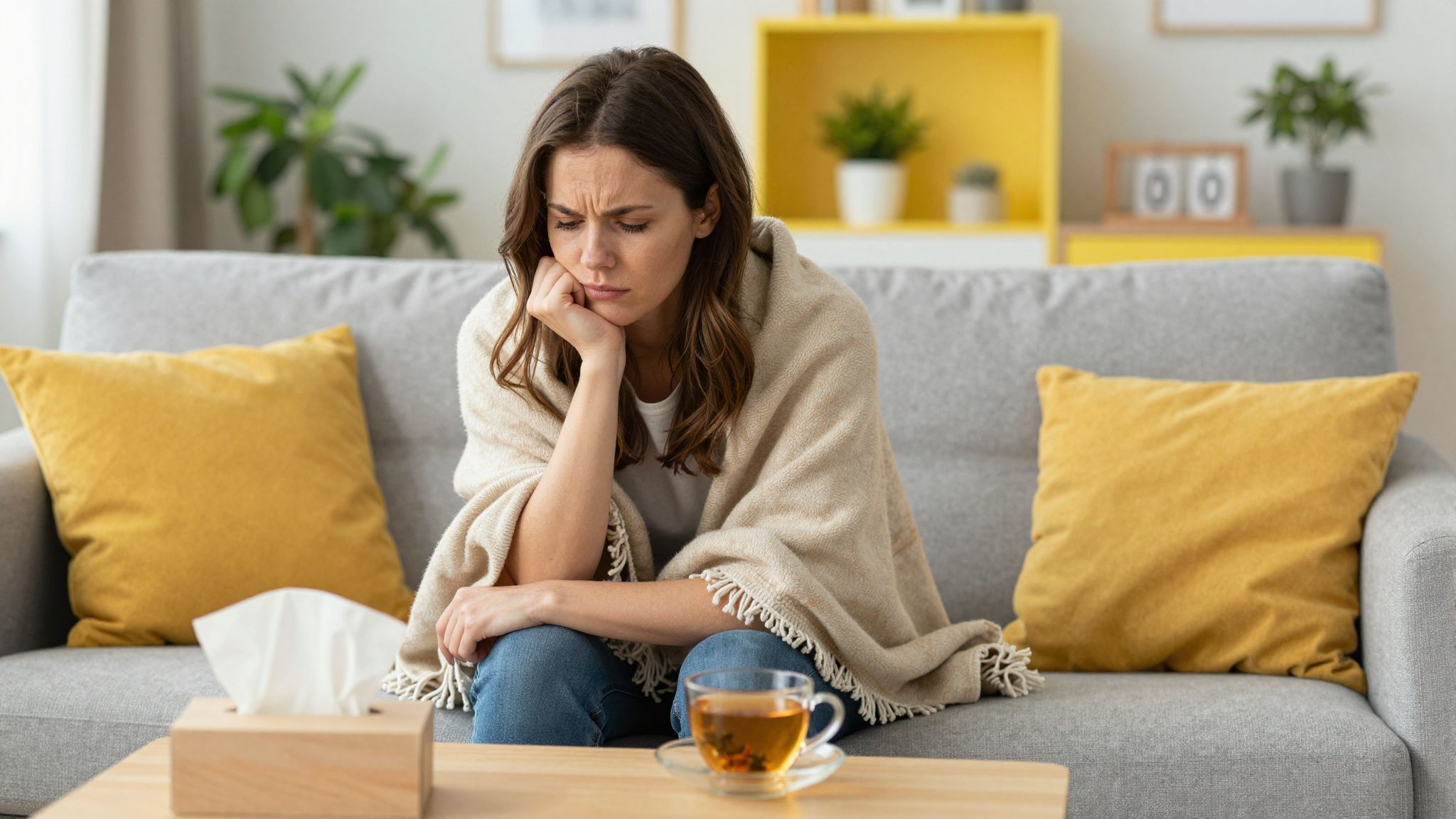 Az influenza miatt gyakran tapasztalható izomfájdalom és gyengeség.