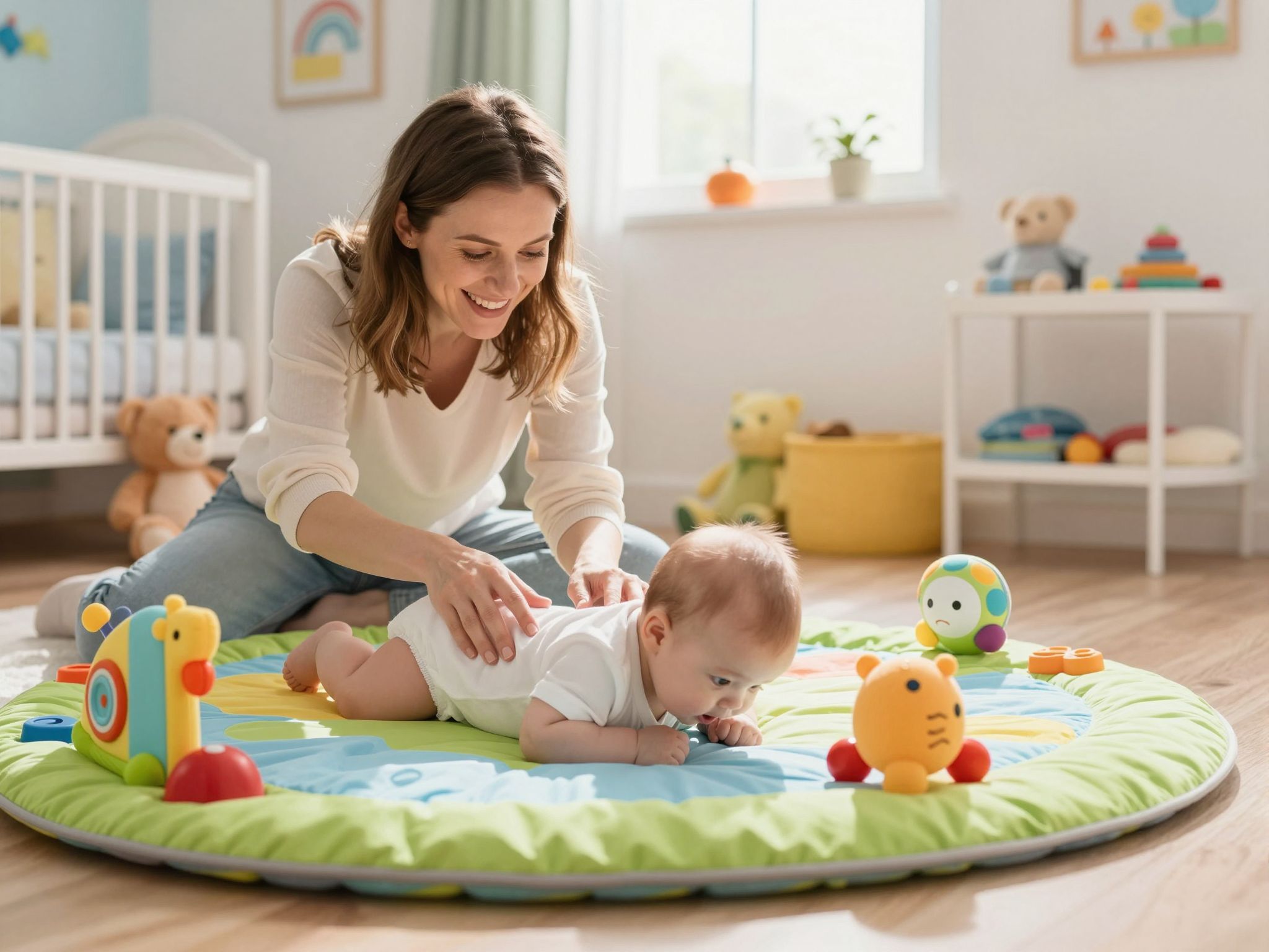 A játékok segítik a kognitív fejlődést kéthónapos korban.